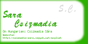 sara csizmadia business card