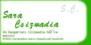 sara csizmadia business card